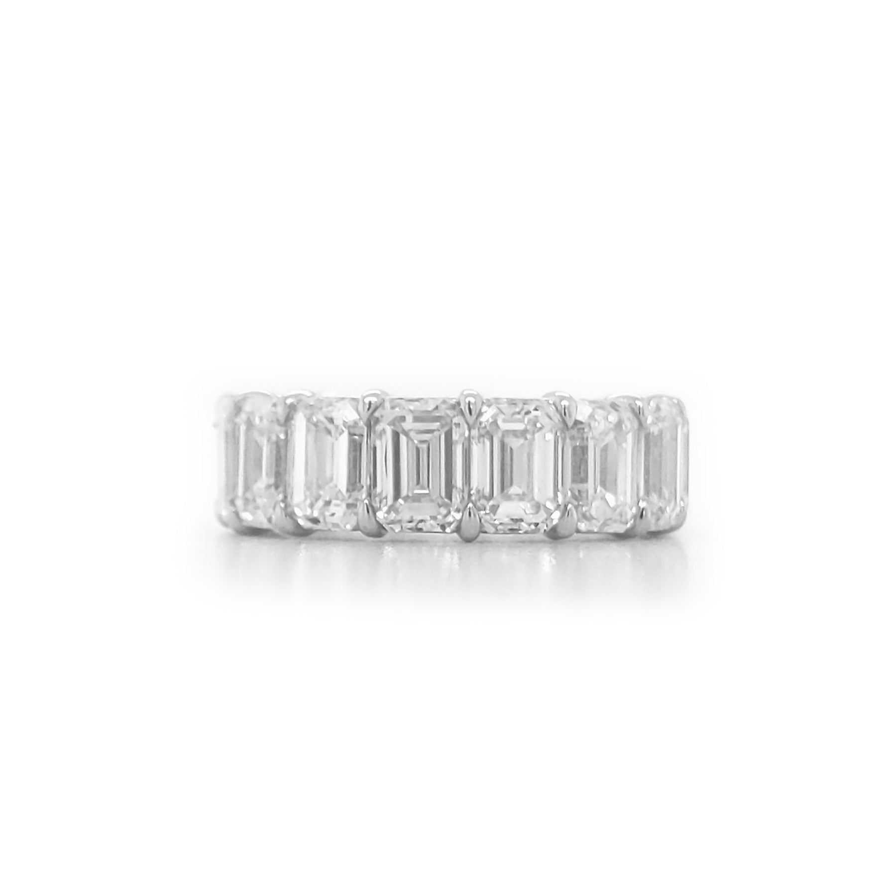 Emerald Lab Grown Diamond Eternity Ring in 18K Gold