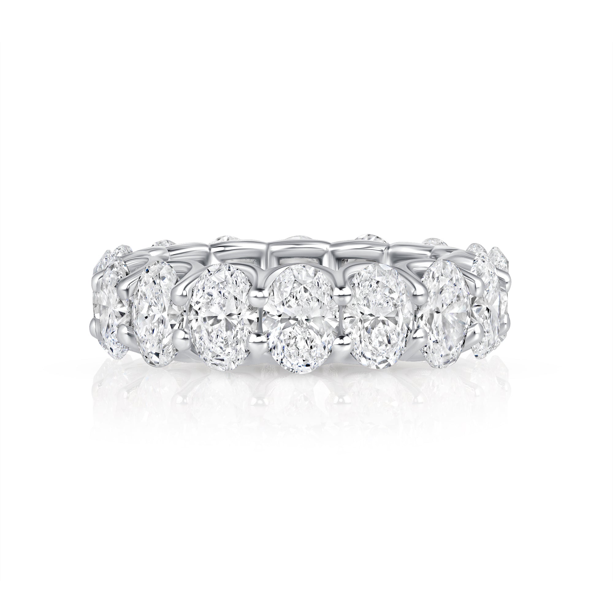 8ct Oval Lab Grown Diamond Eternity Ring in 14K Gold