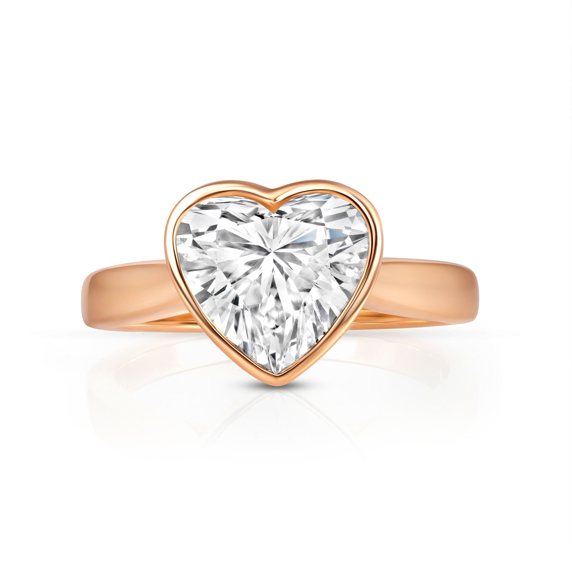 Single Heart Diamond Ring in 14K Gold