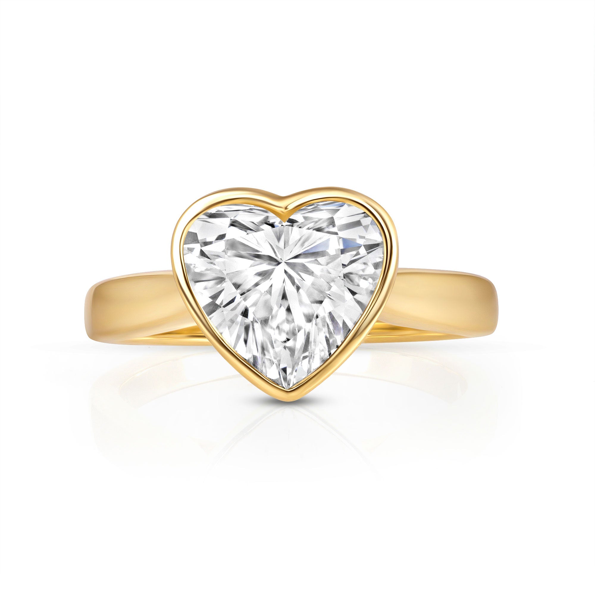 Single Heart Diamond Ring in 14K Gold