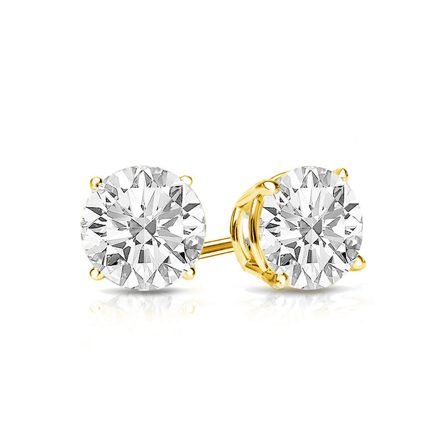 4 Prong Basket Stud Earring 14K Gold