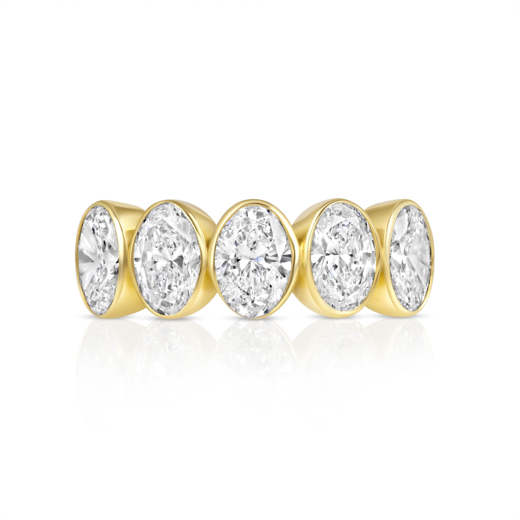 5 Stone Oval Lab Grown Diamond Ring in 14K Gold