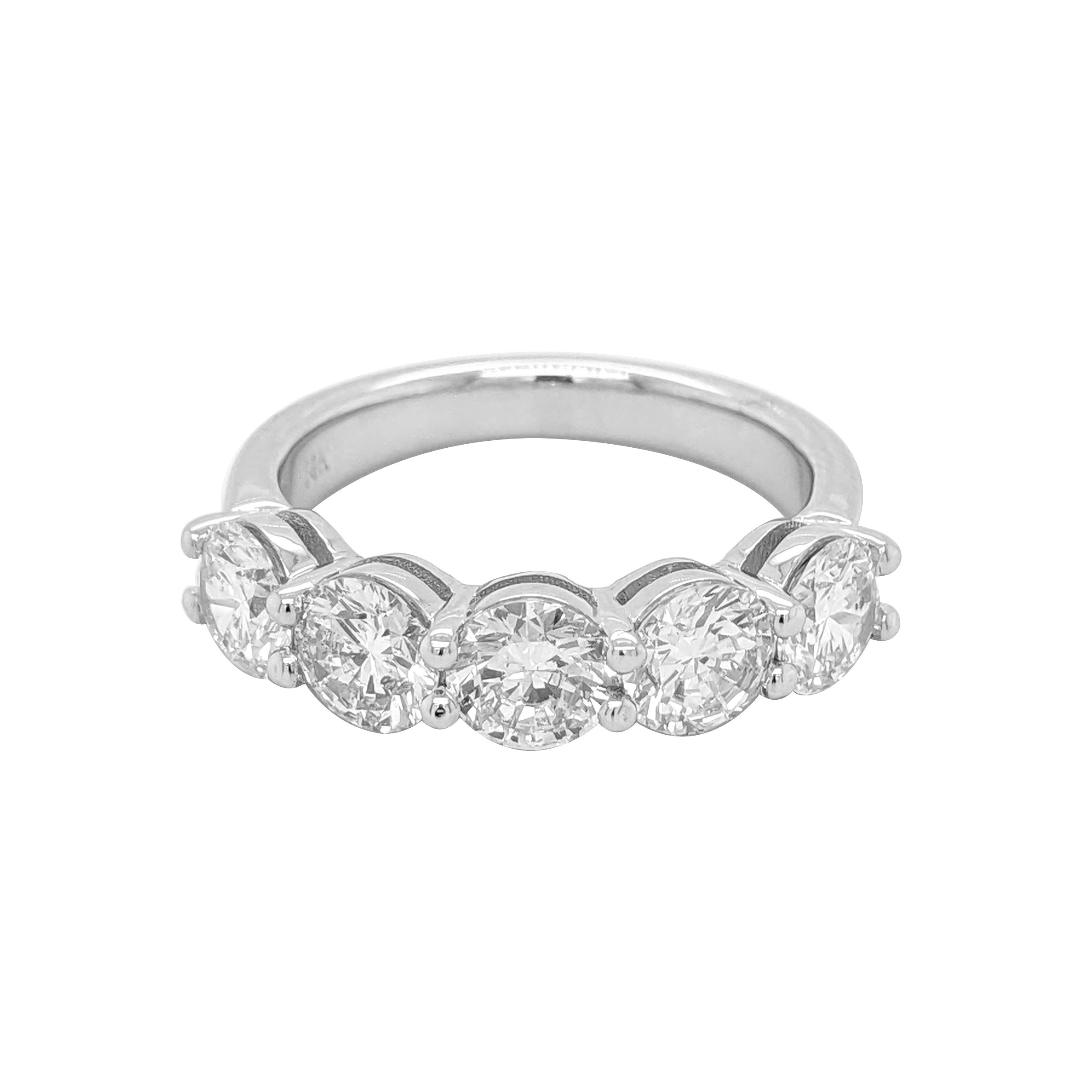 5 Stone Lab Grown Round Diamond Ring in 14K Gold