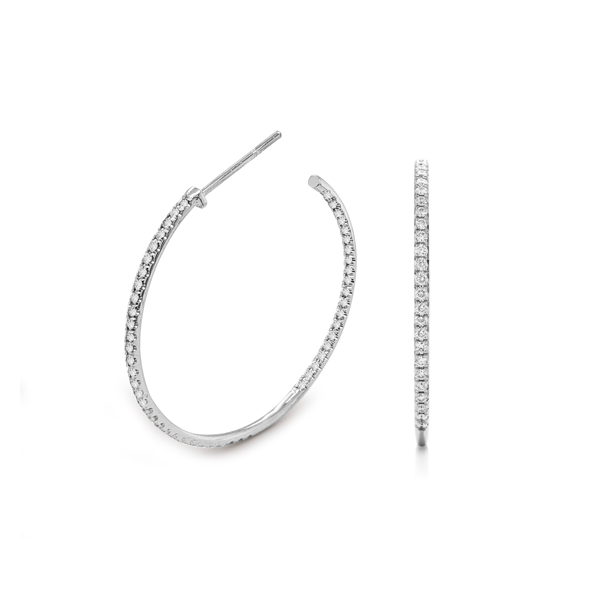 Diamond Hoop Earrings 14 Karat Gold