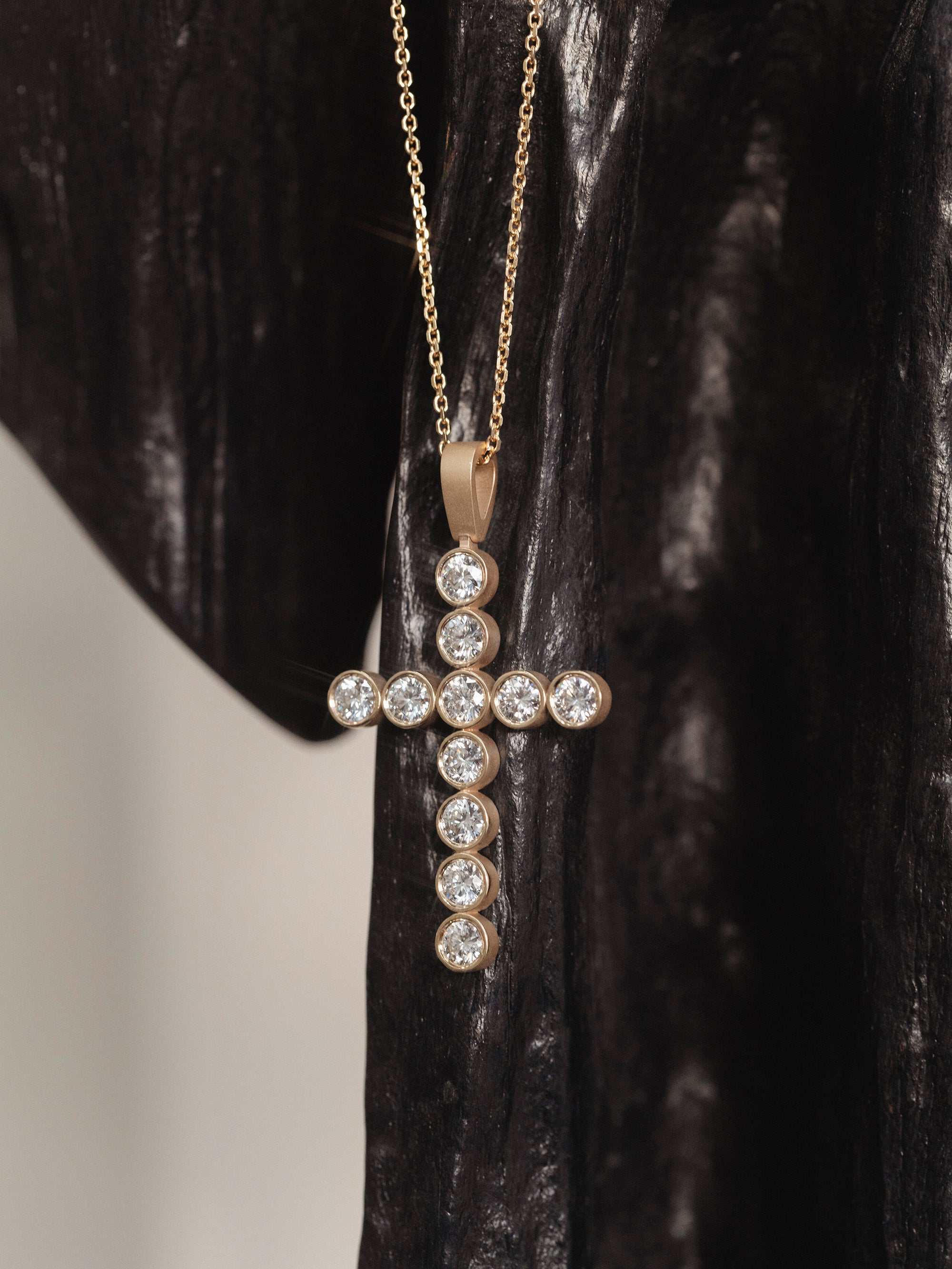 Bezel Set Cross Necklace