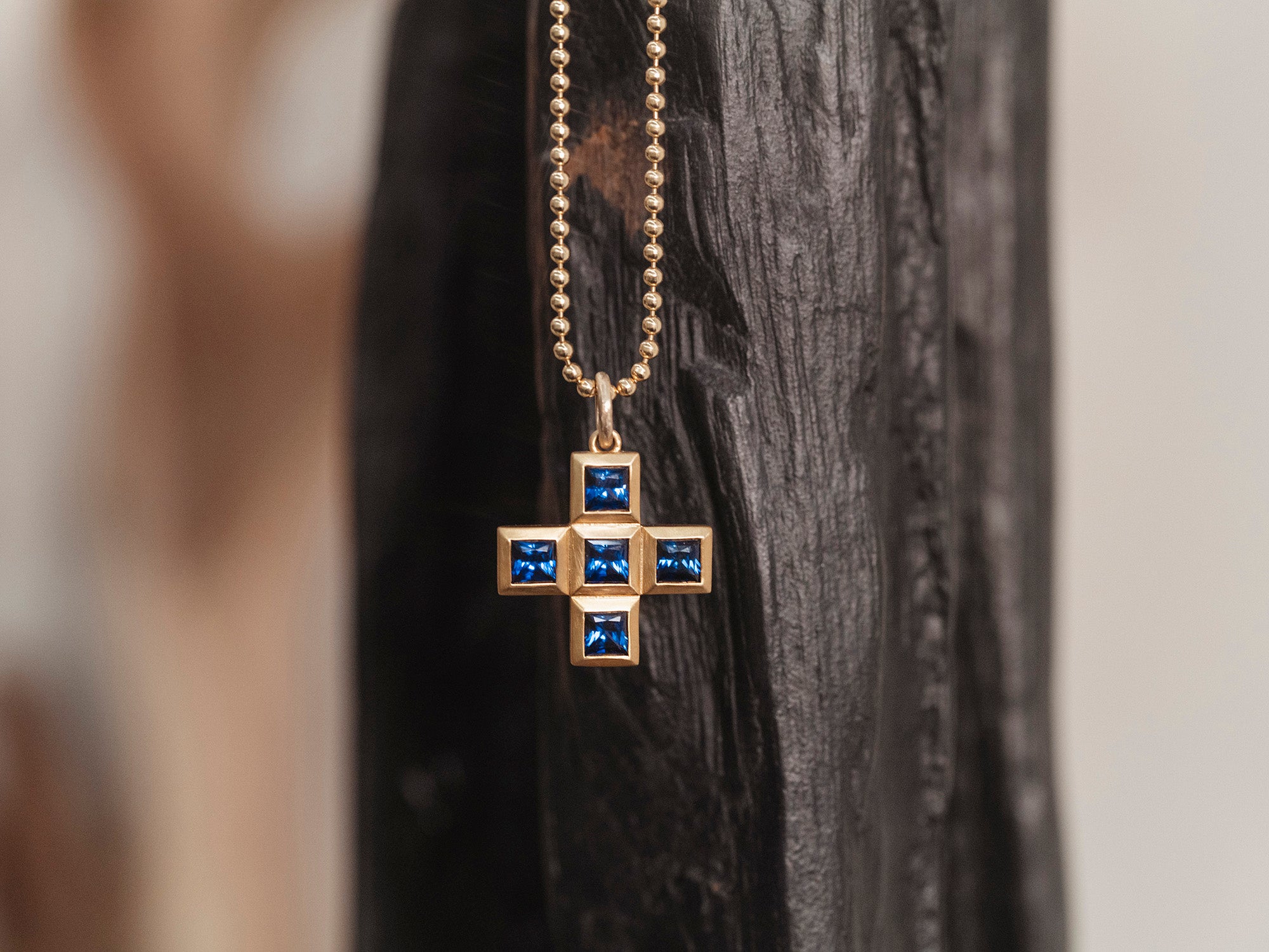 Sapphire Cross Necklace