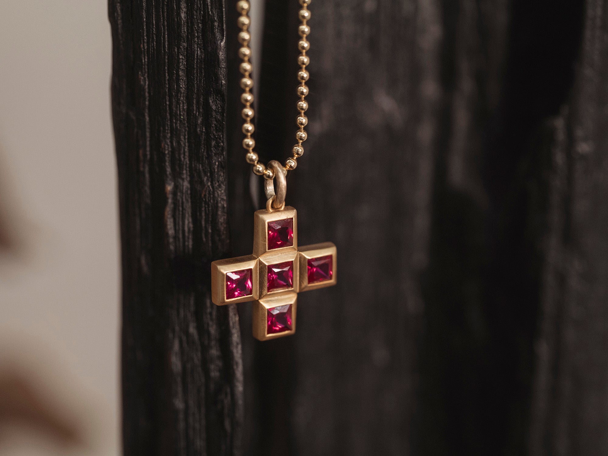 Ruby Cross Necklace