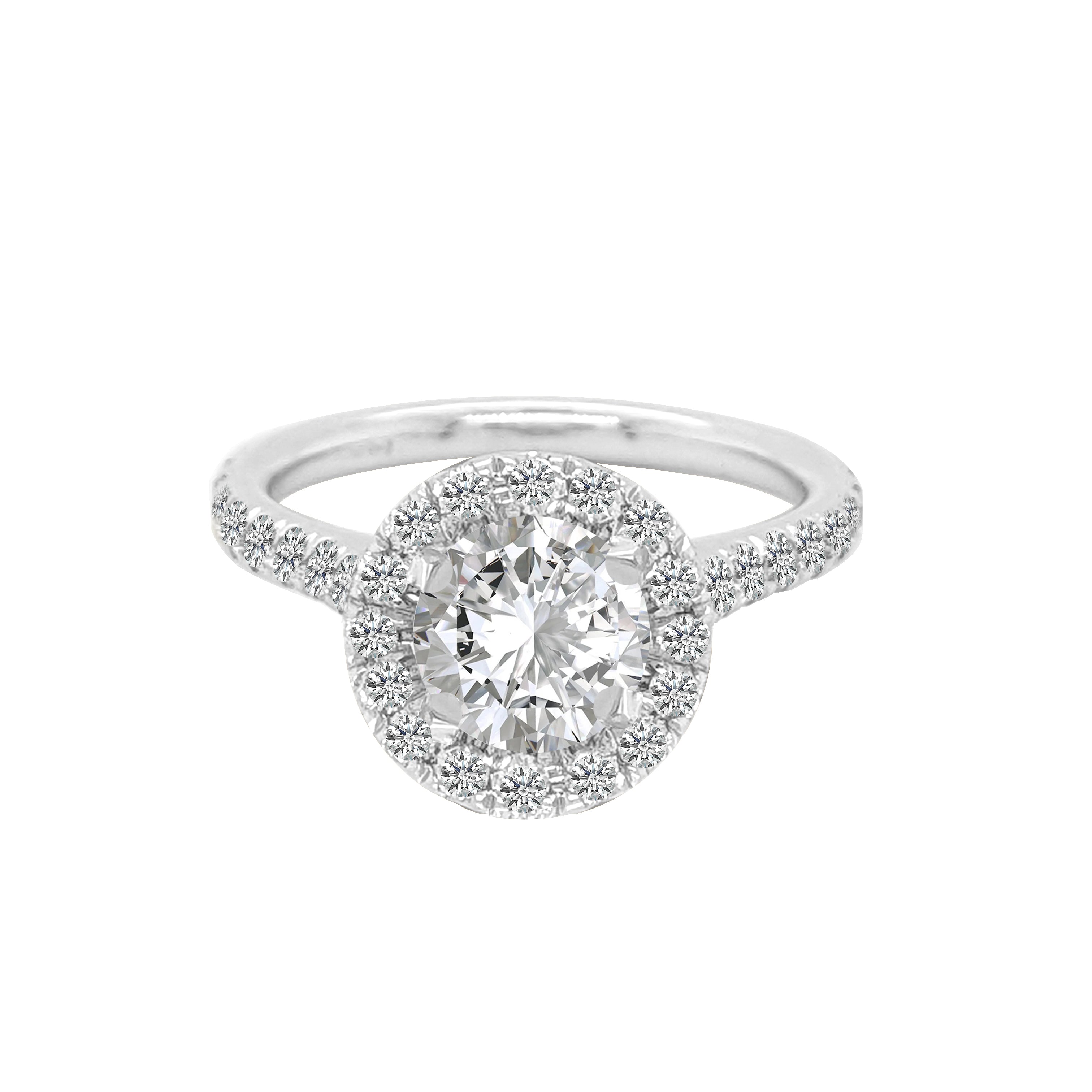 2.15Ct Round Lab Grown Diamond Ring 14K Gold