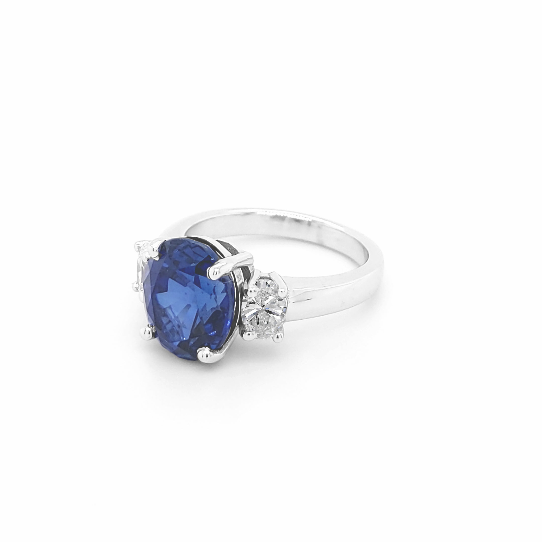 4ct Blue Sapphire Diamond Ring 14K Gold