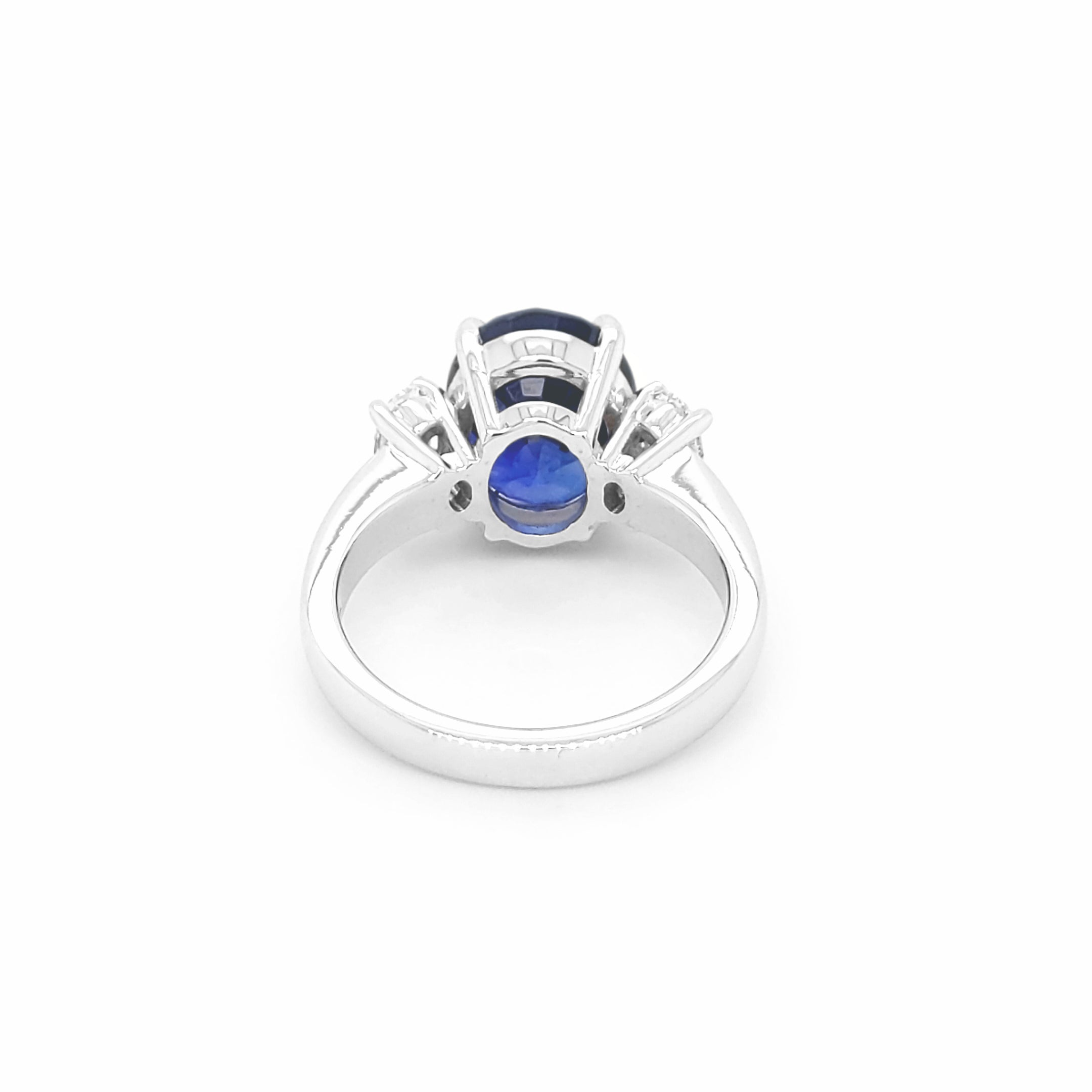 4ct Blue Sapphire Diamond Ring 14K Gold