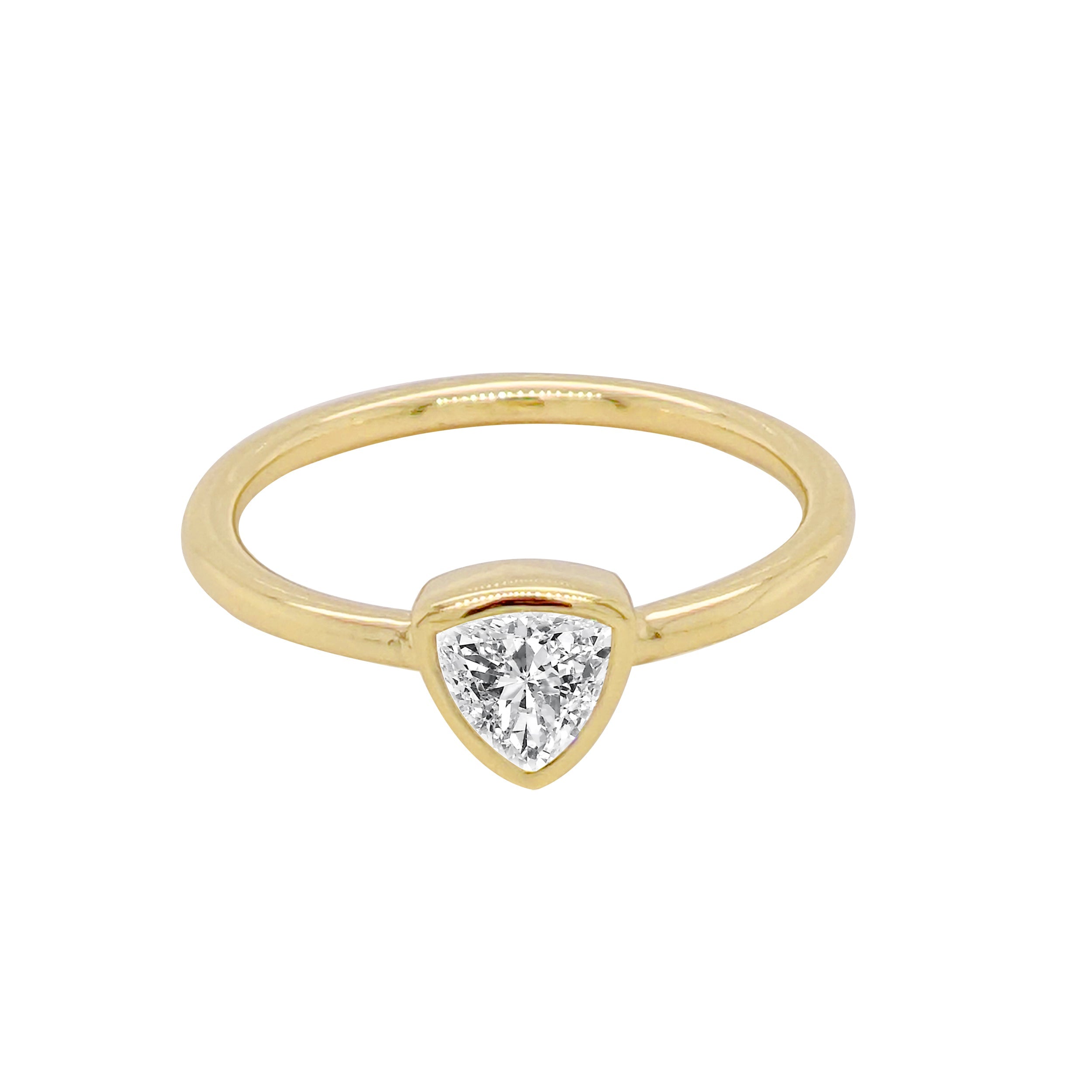 Single Trillion Diamond Ring in 14K Gold